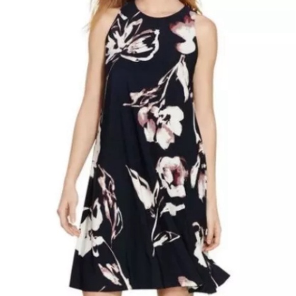Lauren Ralph Lauren Shift Dress. Navy with Floral Print. Size 8. Knee le… - Picture 1 of 9